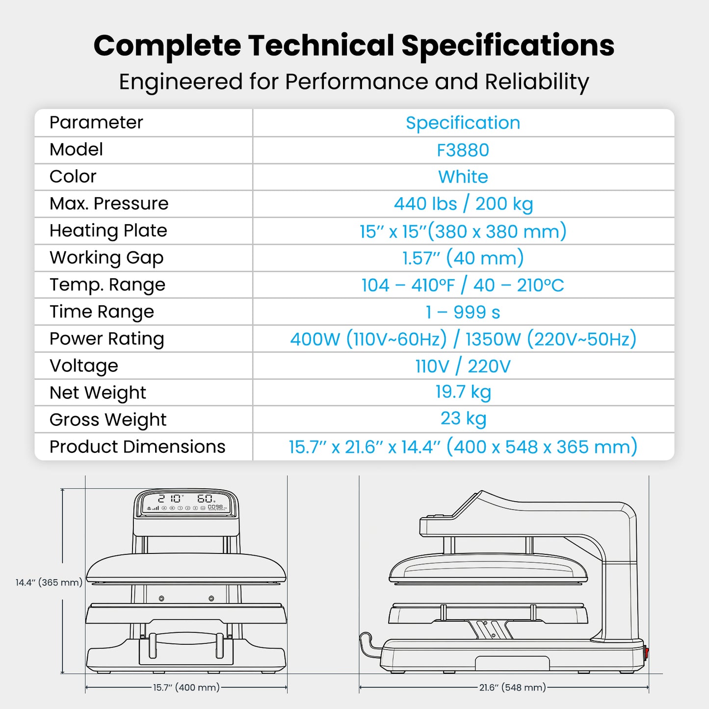RizzLiz Auto Heat Press F3880