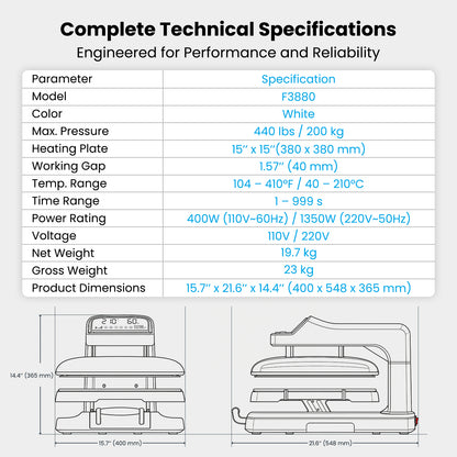 RizzLiz Auto Heat Press F3880